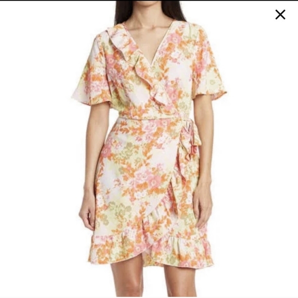 NWOT Vero Moda bright faux wrap dress - Picture 6 of 7